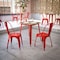 Flash Furniture 23.75 SQ Dining Table Brown Poly Top/Red Frame JJ-T14619-60-BRRD-GG - alternate 6